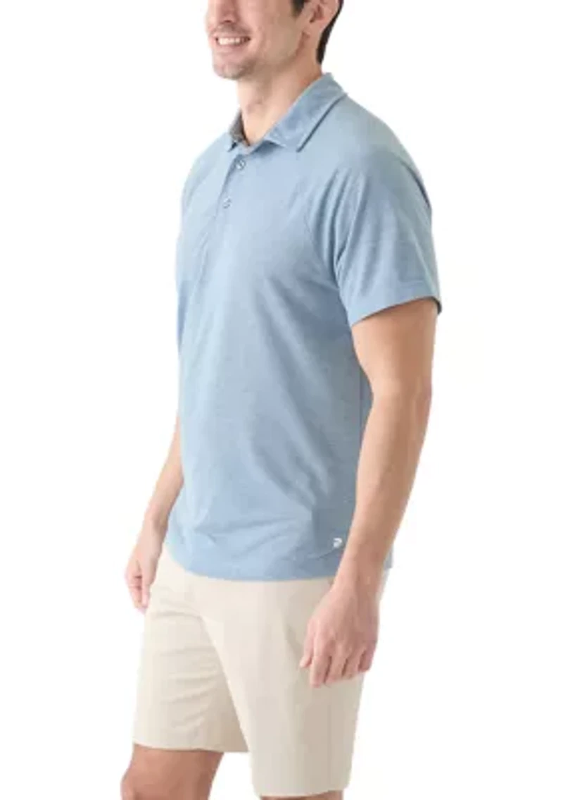 Men's Textured Raglan Polo Shirt