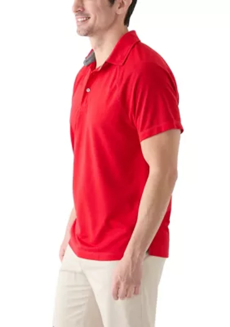 Men's Textured Raglan Polo Shirt
