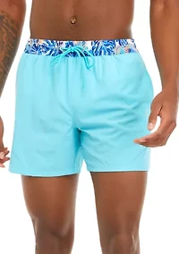 Printed Waistband Swim Trunks