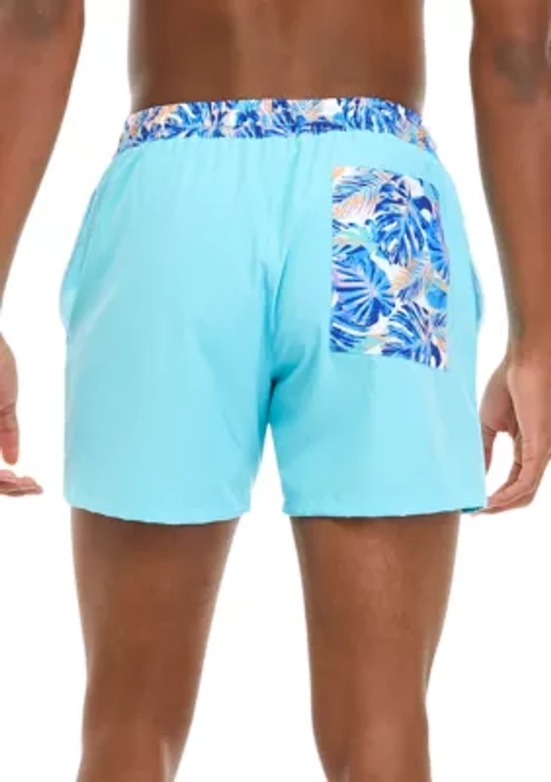 Printed Waistband Swim Trunks