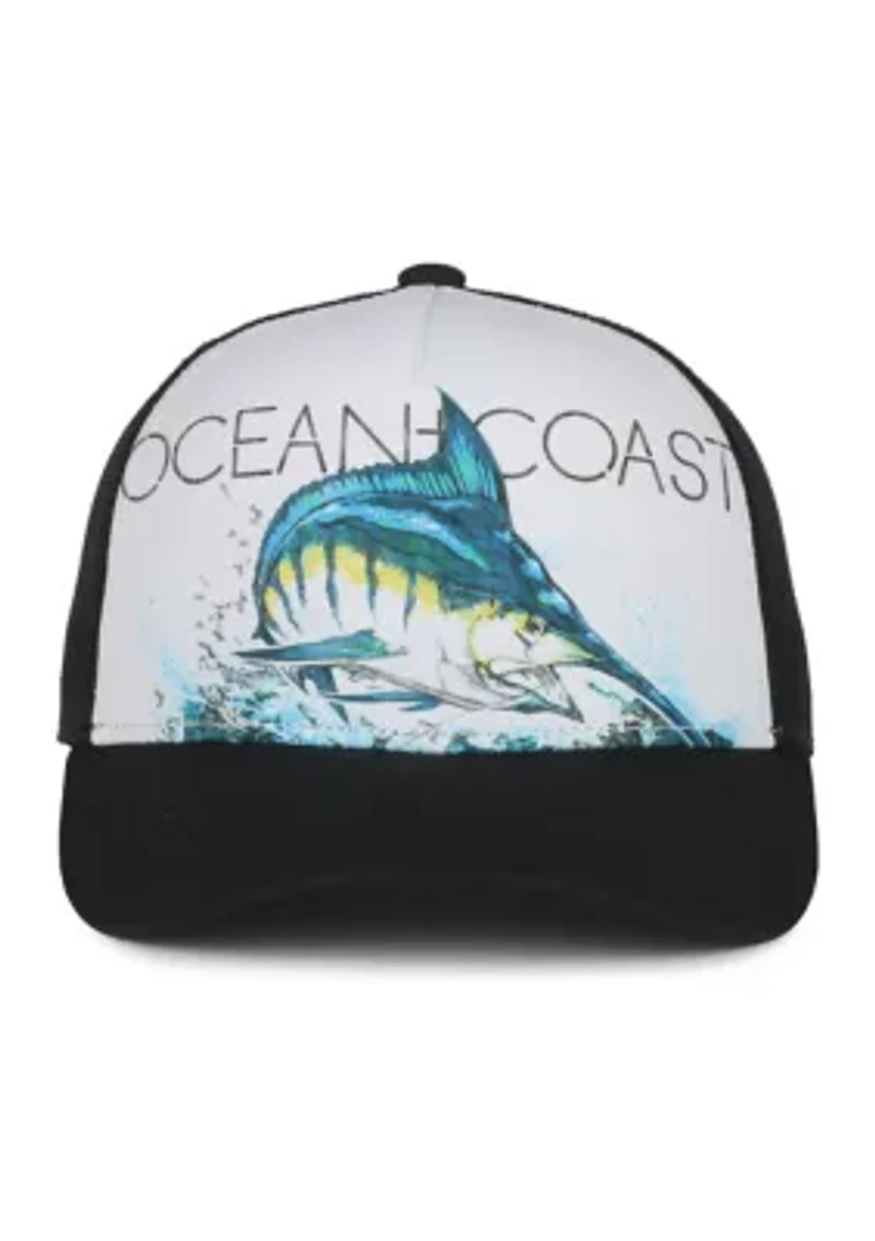 Full Fish Print Snapback Hat