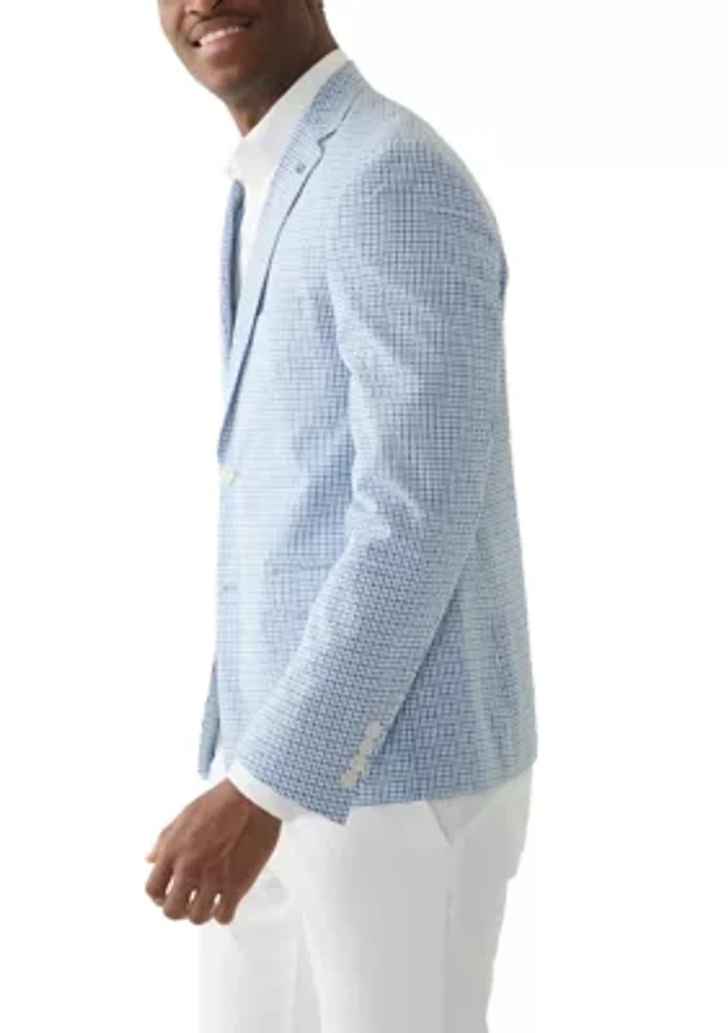 Chambray Seersucker Check Suit Separate Jacket