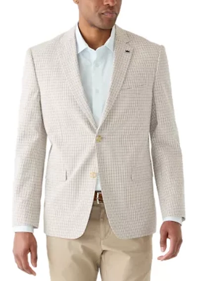 Men's Seersucker Plaid Blazer