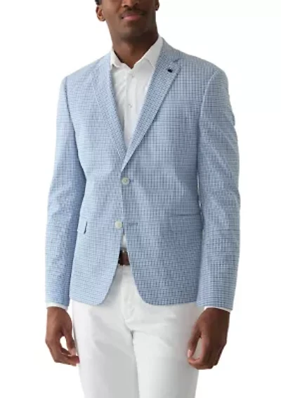 Men's Chambray Seersucker Check Sport Coat