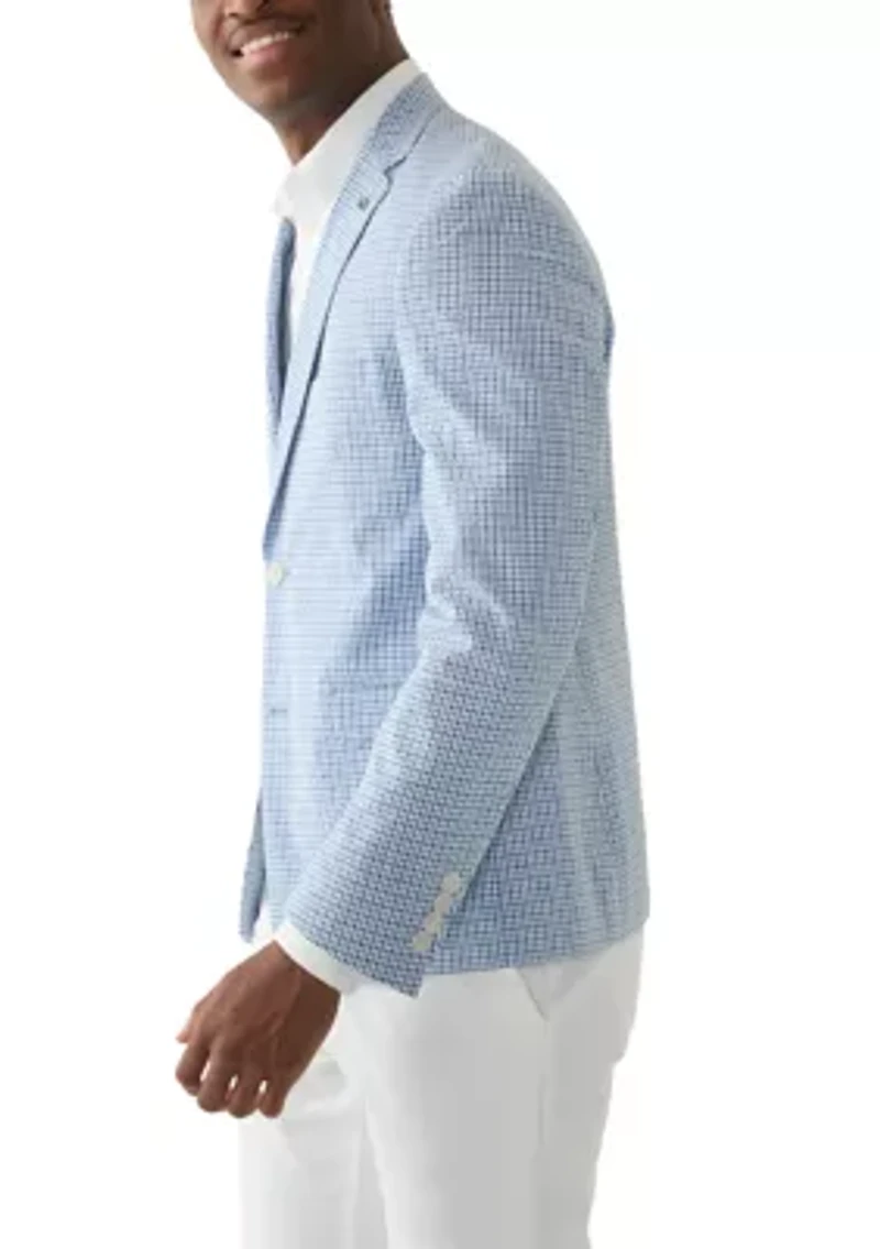 Men's Chambray Seersucker Check Sport Coat