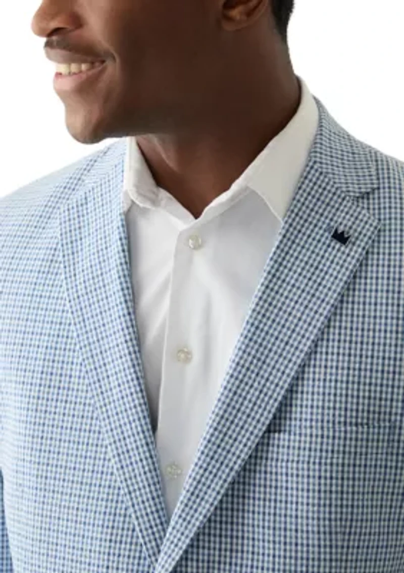 Men's Chambray Seersucker Check Sport Coat