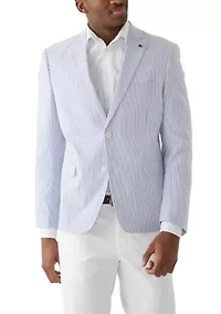 Chambray Seersucker Stripe Suit Separate Jacket