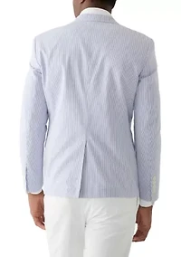 Chambray Seersucker Stripe Suit Separate Jacket