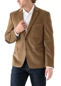 Men's Corduroy Sport Coat with Faux Suede Elbow Patch