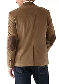 Men's Corduroy Sport Coat with Faux Suede Elbow Patch