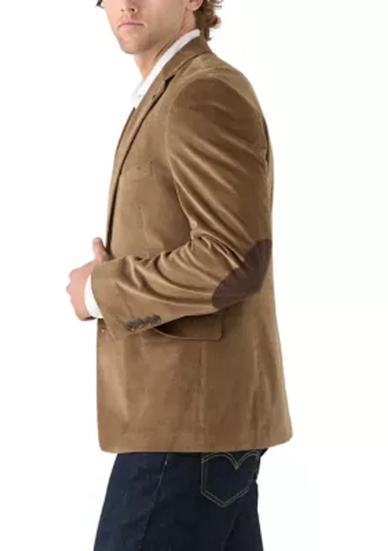 Men's Corduroy Sport Coat with Faux Suede Elbow Patch