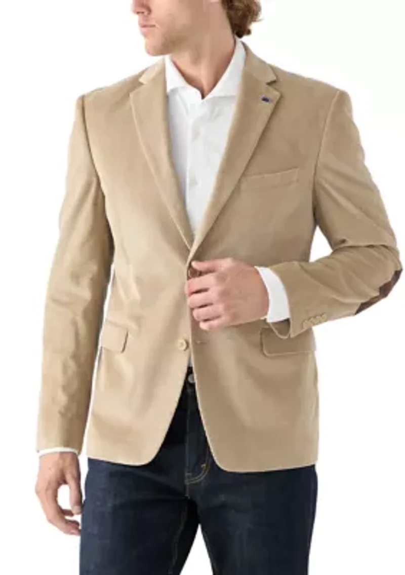 Men's Corduroy Sport Coat with Faux Suede Elbow Patch
