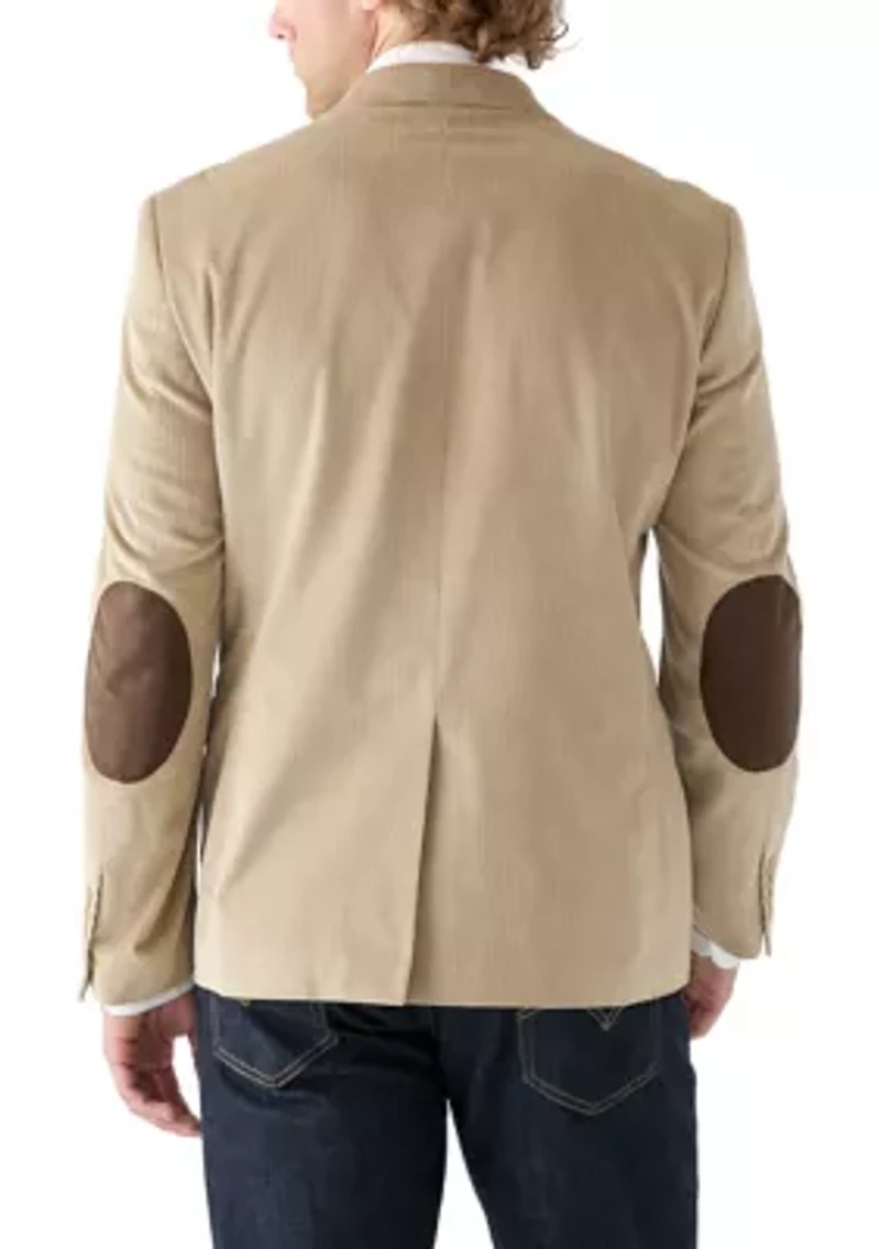 Men's Corduroy Sport Coat with Faux Suede Elbow Patch