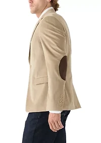 Men's Corduroy Sport Coat with Faux Suede Elbow Patch