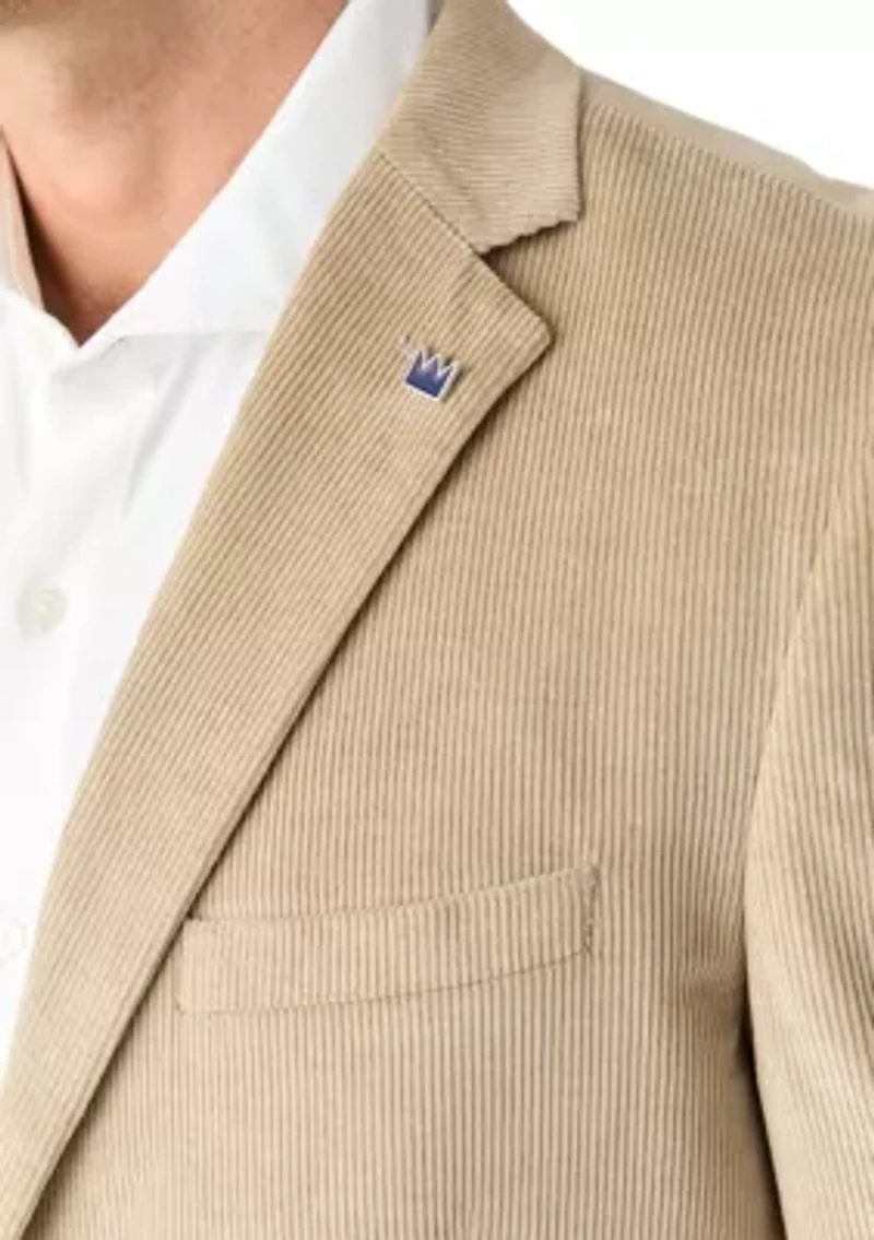 Men's Corduroy Sport Coat with Faux Suede Elbow Patch