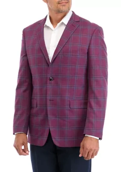 Burgundy Plaid Sport Coat