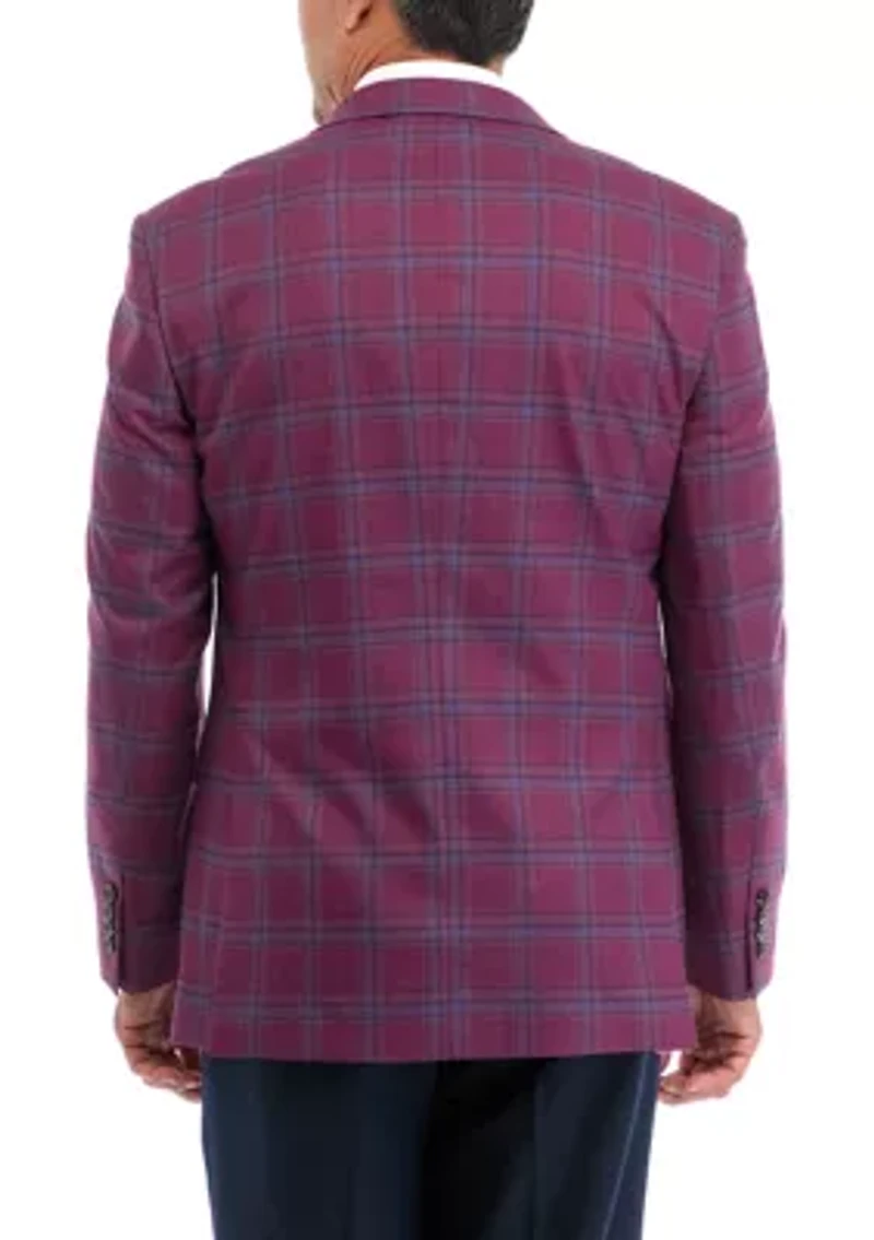 Burgundy Plaid Sport Coat