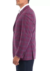 Burgundy Plaid Sport Coat