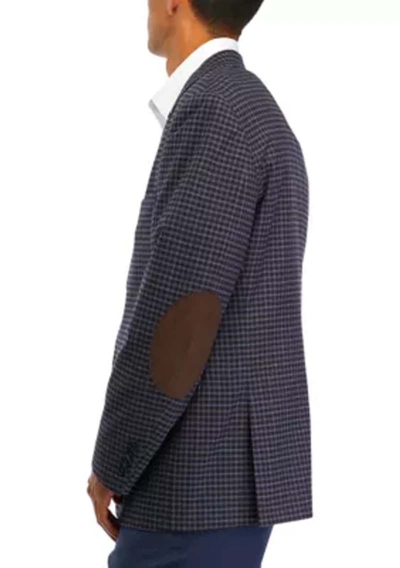 Check Faux Suede Sportcoat