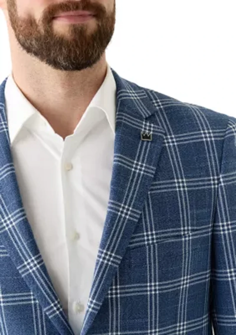 Blue Plaid Suit Jacket