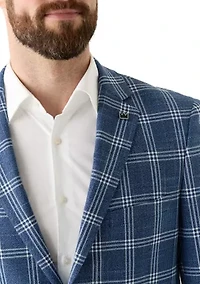 Blue Plaid Suit Jacket