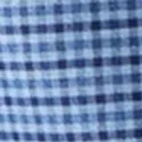 Navy Check Printed Suit Jacket