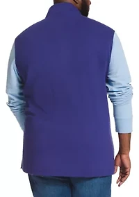 Big & Tall Long Sleeve Quarter Zip Mock Neck Birdseye Knit Pullover