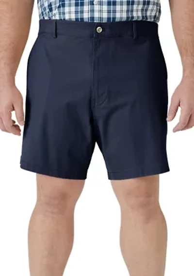 Big & Tall 9" Flat Front Stretch Twill Shorts