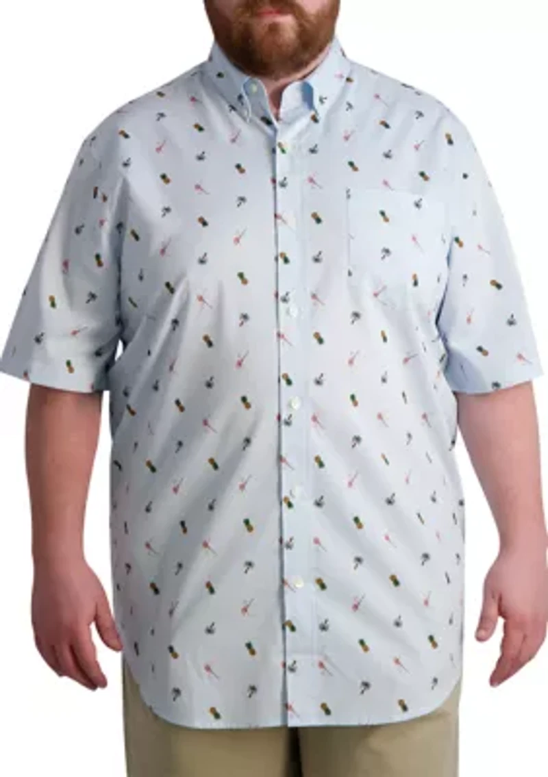 Big & Tall Short Sleeve Easy Care Printed Shirt