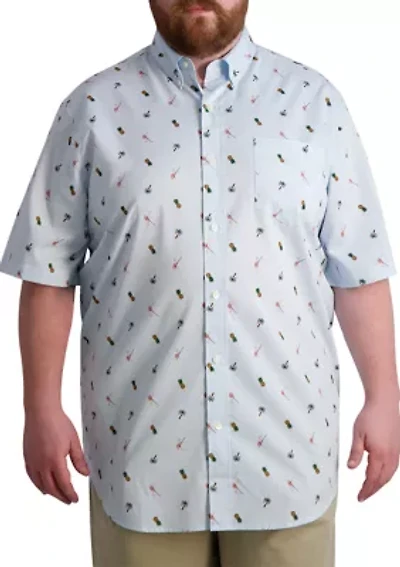 Big & Tall Short Sleeve Easy Care Printed Shirt