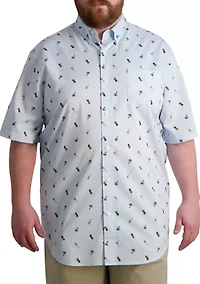 Big & Tall Short Sleeve Easy Care Printed Shirt