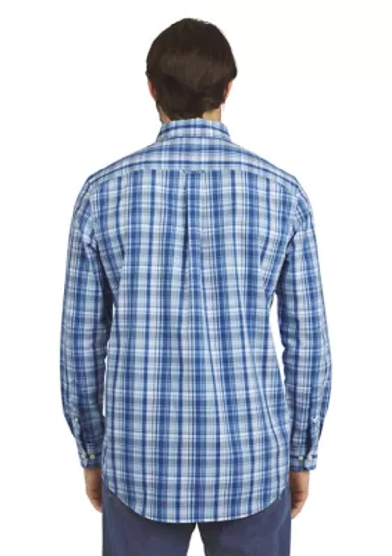 Men's Long Sleeve Plaid Poplin Shirt