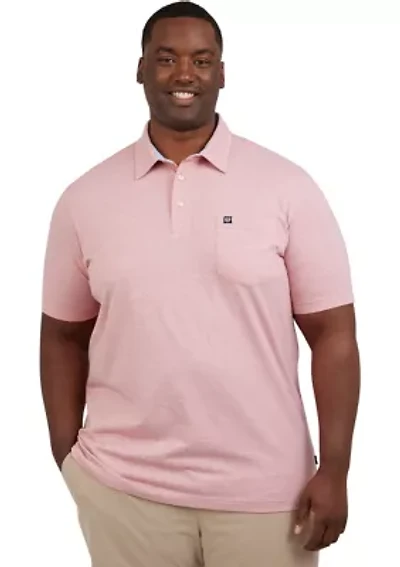 Big & Tall Short Sleeve Slub Button Front Shirt