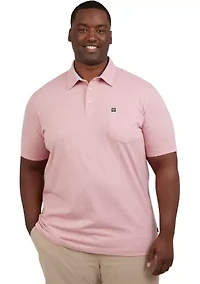 Big & Tall Short Sleeve Slub Button Front Shirt