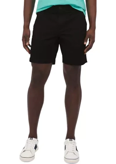 8" Flat Front Stretch Twill Shorts