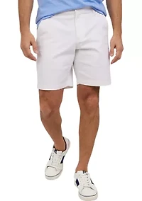 8" Flat Front Stretch Twill Shorts