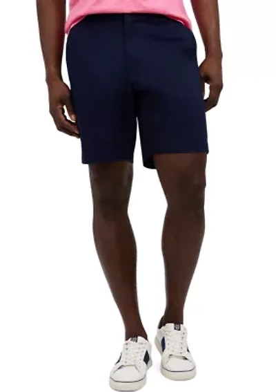 8" Flat Front Stretch Twill Shorts