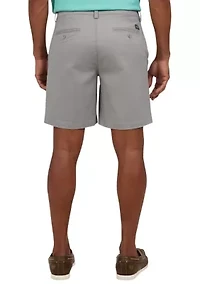 8" Flat Front Stretch Twill Shorts