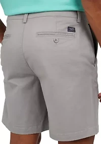 8" Flat Front Stretch Twill Shorts