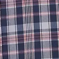 Short Sleeve Plaid Stretch Poplin Shirt