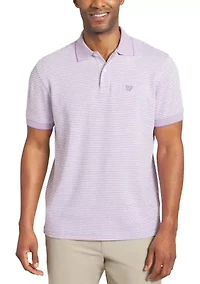Men's Striped Birdseye Polo Shirt