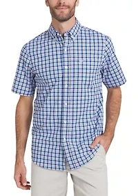 Men's Short Sleeve Poplin Plaid Shirt