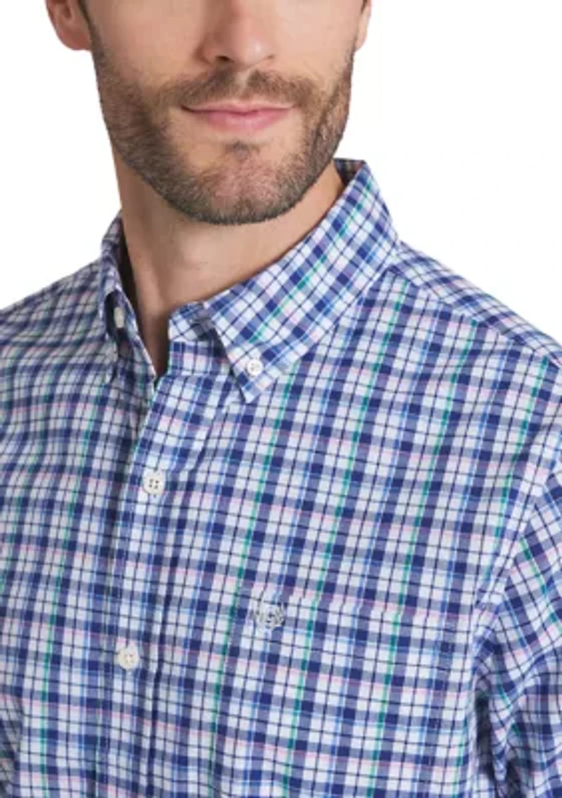 Men's Short Sleeve Poplin Plaid Shirt