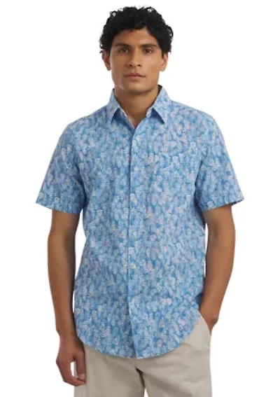 Big & Tall Short Sleeve Printed Woven Shirt
