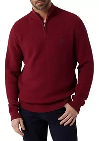 Big & Tall Twist 1/4 Zip Mock Neck Sweater