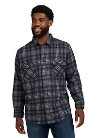 Big & Tall Plaid Knit Flannel Shirt