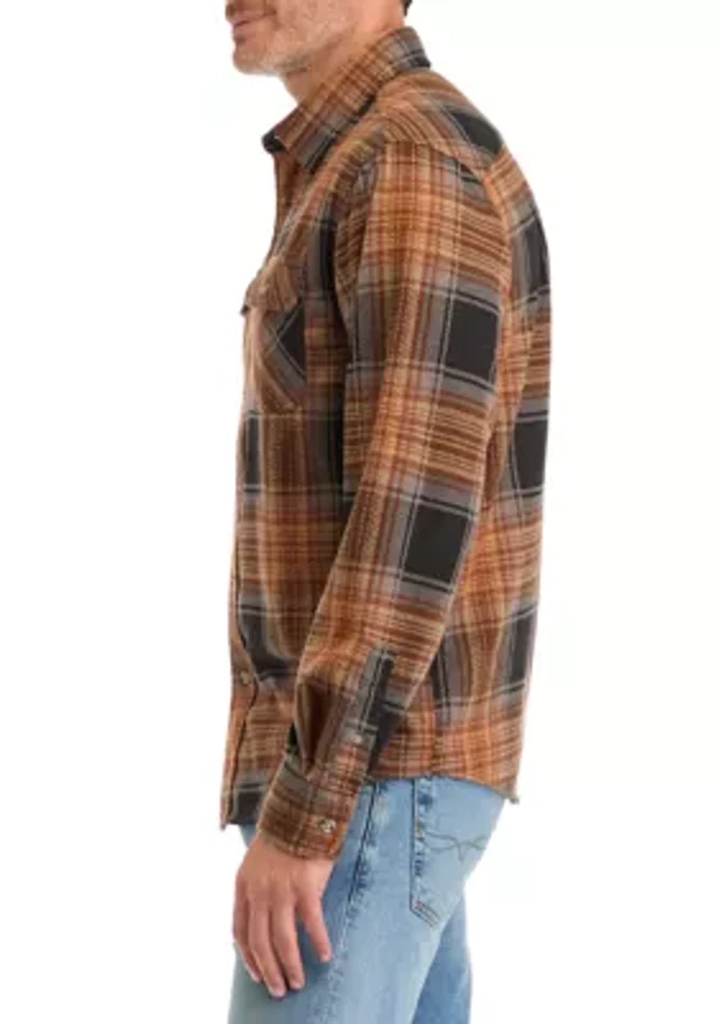 Long Sleeve Plaid Knit Flannel