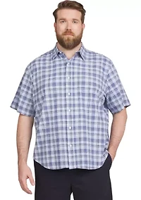 Big & Tall Seacoast Plaid Printed Shirt