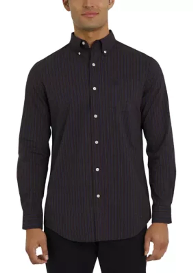 Long Sleeve Plaid Poplin Shirt