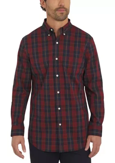 Long Sleeve Plaid Poplin Shirt